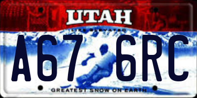UT license plate A676RC