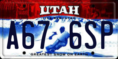 UT license plate A676SP