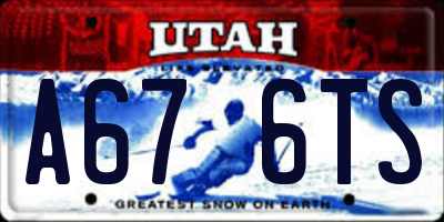 UT license plate A676TS