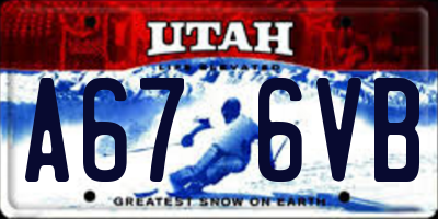 UT license plate A676VB