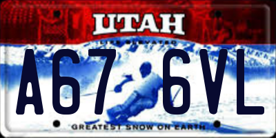 UT license plate A676VL