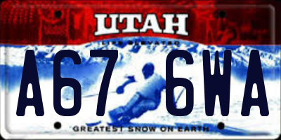 UT license plate A676WA