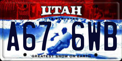UT license plate A676WB
