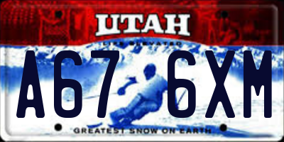 UT license plate A676XM