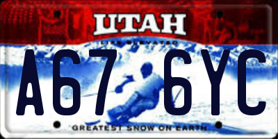 UT license plate A676YC