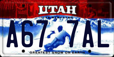 UT license plate A677AL