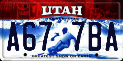 UT license plate A677BA