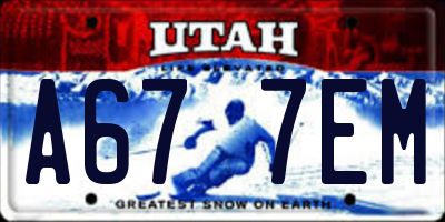 UT license plate A677EM
