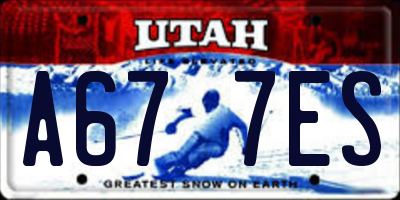 UT license plate A677ES