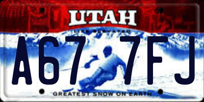 UT license plate A677FJ