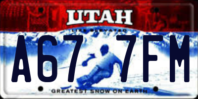 UT license plate A677FM