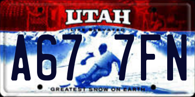 UT license plate A677FN
