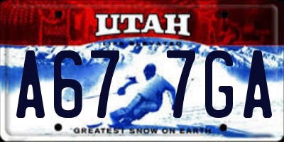 UT license plate A677GA