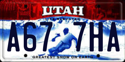 UT license plate A677HA