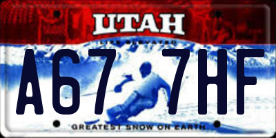 UT license plate A677HF