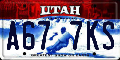 UT license plate A677KS
