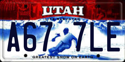 UT license plate A677LE