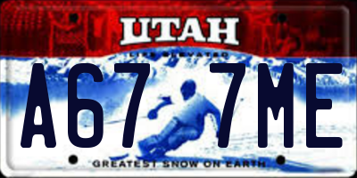 UT license plate A677ME