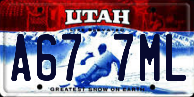 UT license plate A677ML