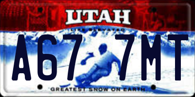 UT license plate A677MT