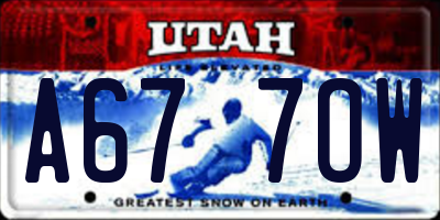 UT license plate A677OW
