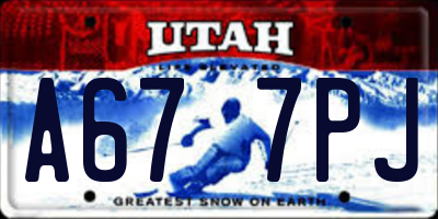 UT license plate A677PJ