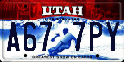 UT license plate A677PY