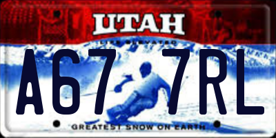 UT license plate A677RL