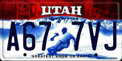 UT license plate A677VJ