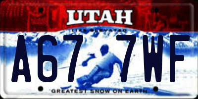 UT license plate A677WF