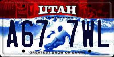 UT license plate A677WL