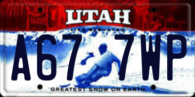 UT license plate A677WP