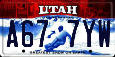 UT license plate A677YW