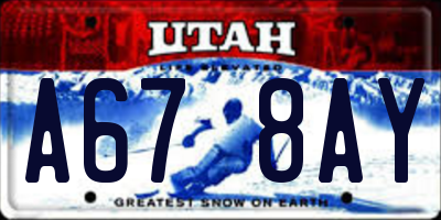 UT license plate A678AY