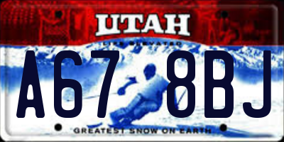 UT license plate A678BJ
