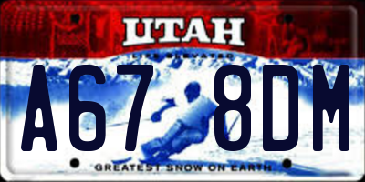 UT license plate A678DM