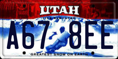 UT license plate A678EE