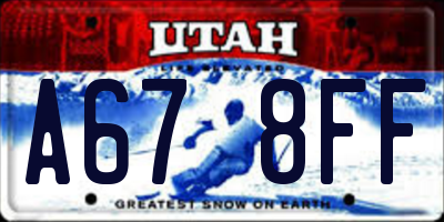 UT license plate A678FF