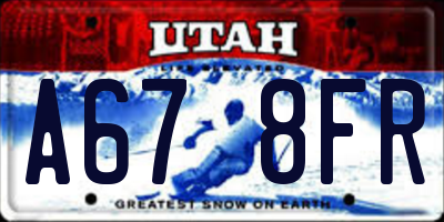 UT license plate A678FR