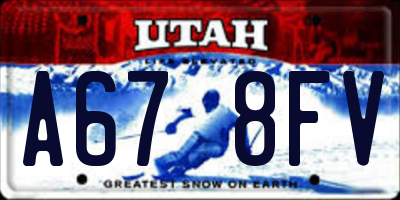 UT license plate A678FV