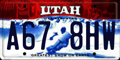 UT license plate A678HW