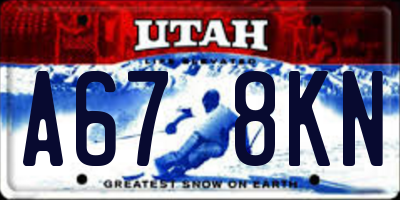 UT license plate A678KN