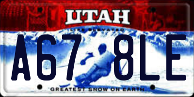 UT license plate A678LE