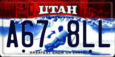 UT license plate A678LL