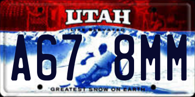 UT license plate A678MM