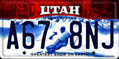 UT license plate A678NJ