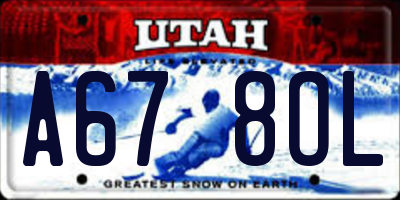 UT license plate A678OL