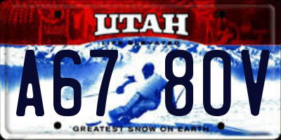 UT license plate A678OV