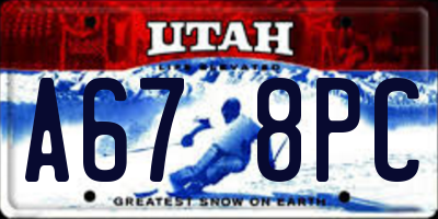 UT license plate A678PC