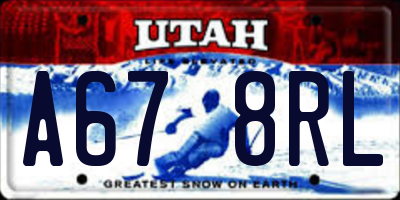 UT license plate A678RL